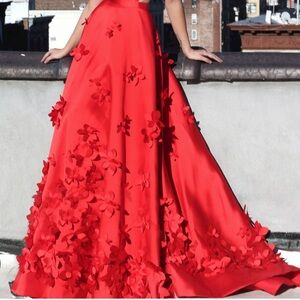 Sherri Hill Vibrant Red Maxi Dress